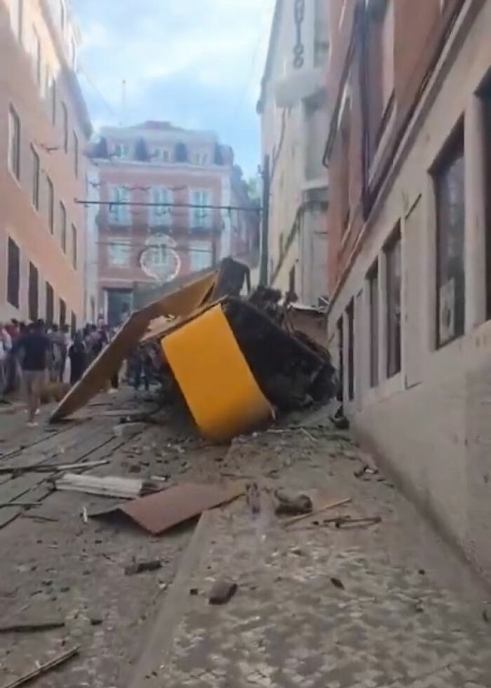 Horrifying Tragedy As Iconic Tram Plunges Down Hill And Slams Into Building In Portugal