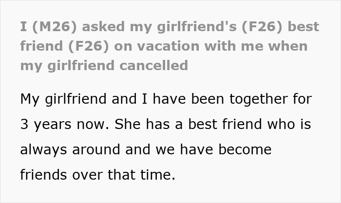 GF Has To Cancel Monthlong Vacation Due To Work, Mortified When BF Invites Her Bestie Instead