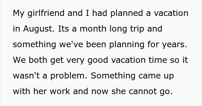 GF Has To Cancel Monthlong Vacation Due To Work, Mortified When BF Invites Her Bestie Instead