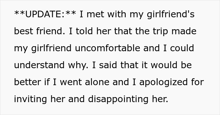 GF Has To Cancel Monthlong Vacation Due To Work, Mortified When BF Invites Her Bestie Instead