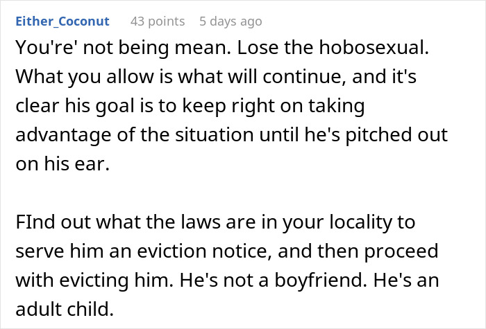 Boyfriend Quits Job, Refuses To Help, Gets Kicked Out: &#8220;I’m Not Your Mommy&#8221;