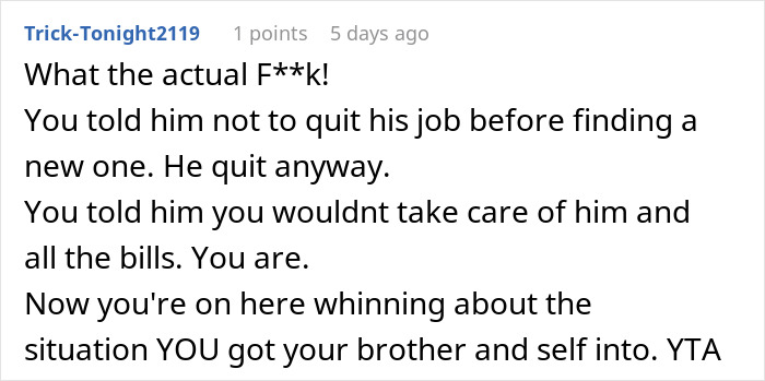 Boyfriend Quits Job, Refuses To Help, Gets Kicked Out: &#8220;I’m Not Your Mommy&#8221;