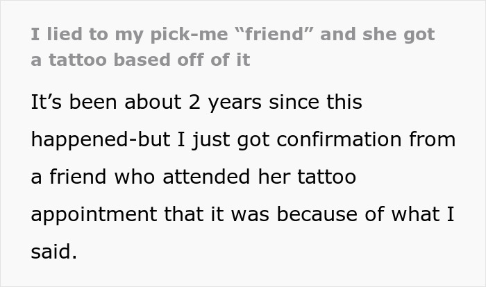 Woman Lies About Tattoo Idea To Petty Friend, Watches Her Get It Permanently Inked