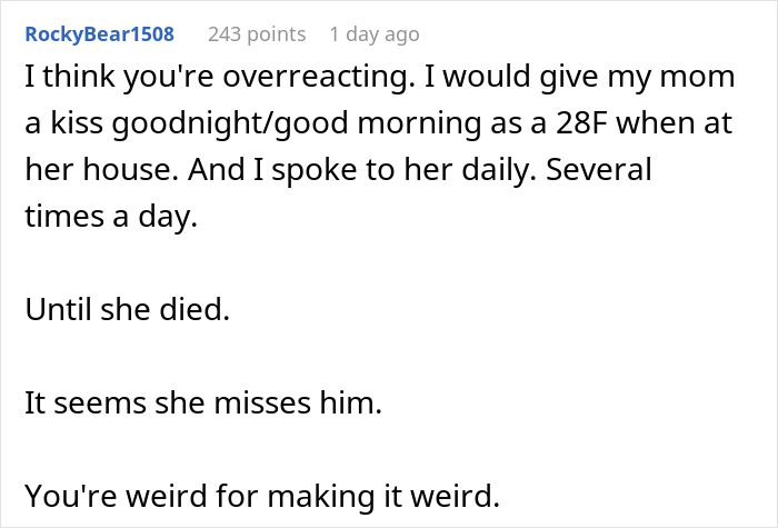 Woman Can’t Take Boyfriend Being Affectionate With His Mom: “Am I Overthinking This?”