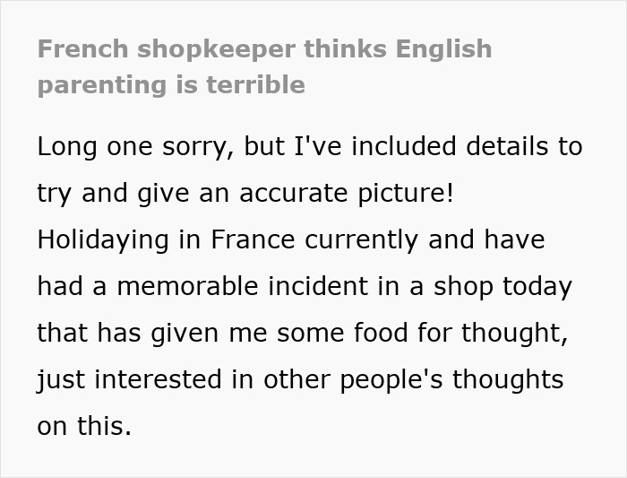 “She Has Just Lost Patience”: British Woman Lectured On Parenting By French Shop Owner On Holiday
