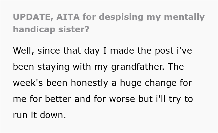 18YO’s Life Revolves Around Mentally Handicapped Sister, Finally Snaps And Runs Away