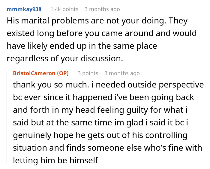 23YO Confronts Married Coworker About Wife’s Behavior, Fears Their Comment Pushed Him Toward Divorce