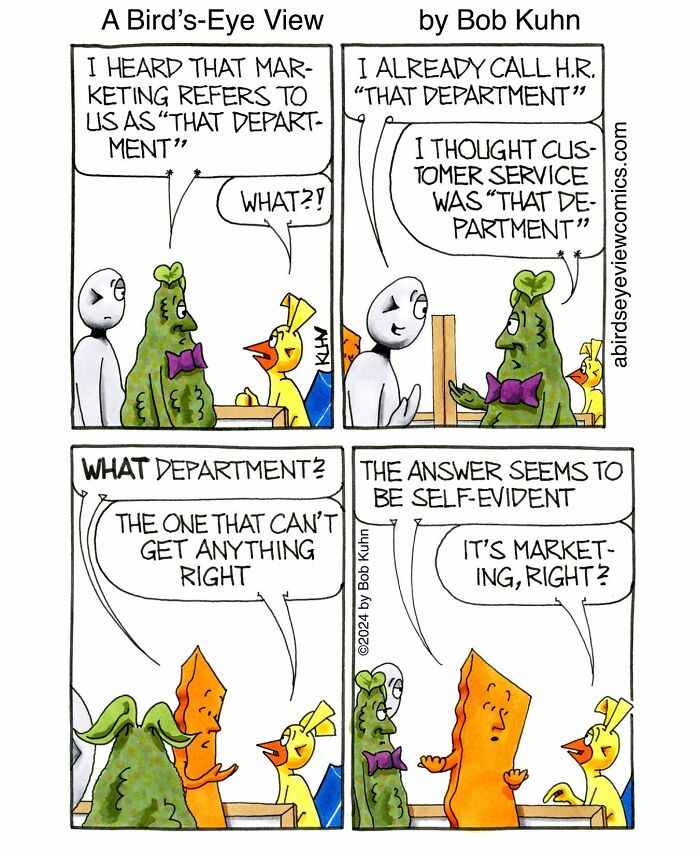 30 Funny Comics From ‘A Bird’s-Eye View’ That Nail Office Absurdity