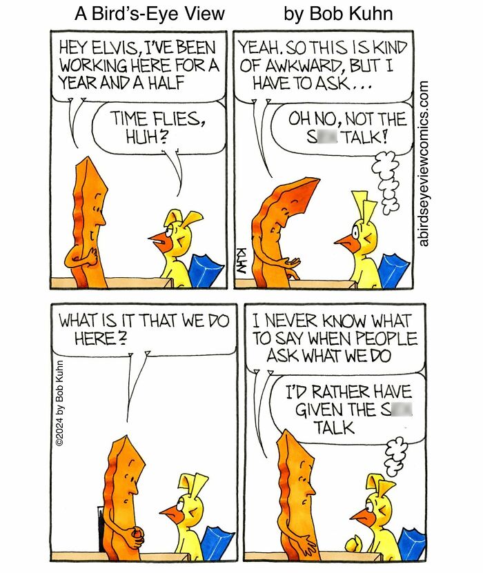 30 Funny Comics From ‘A Bird’s-Eye View’ That Nail Office Absurdity