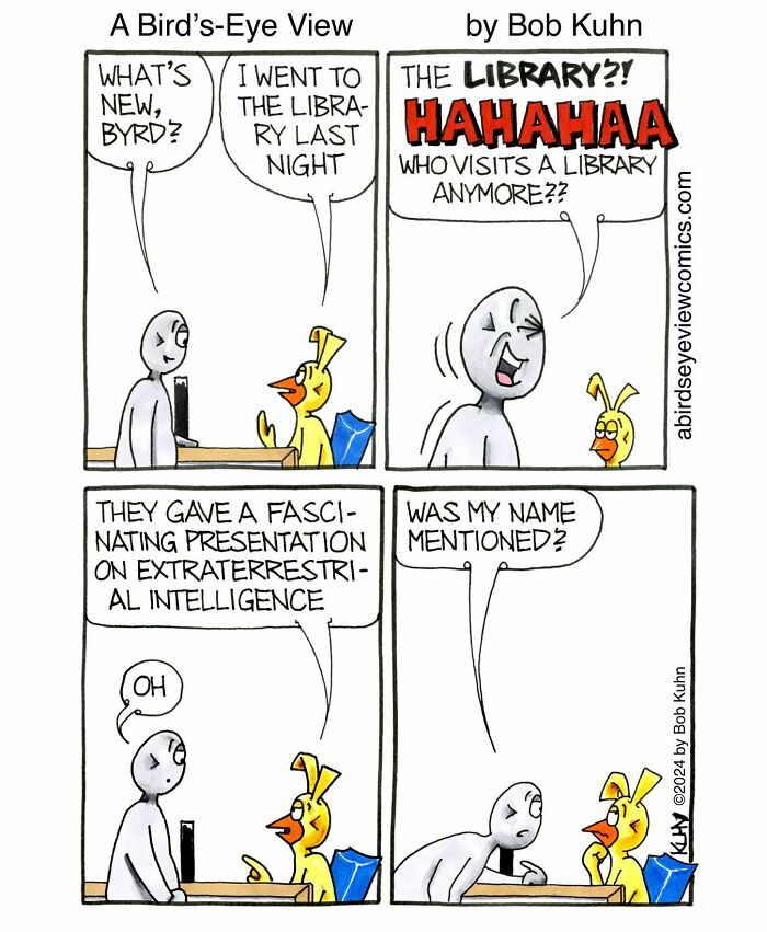 30 Funny Comics From ‘A Bird’s-Eye View’ That Nail Office Absurdity