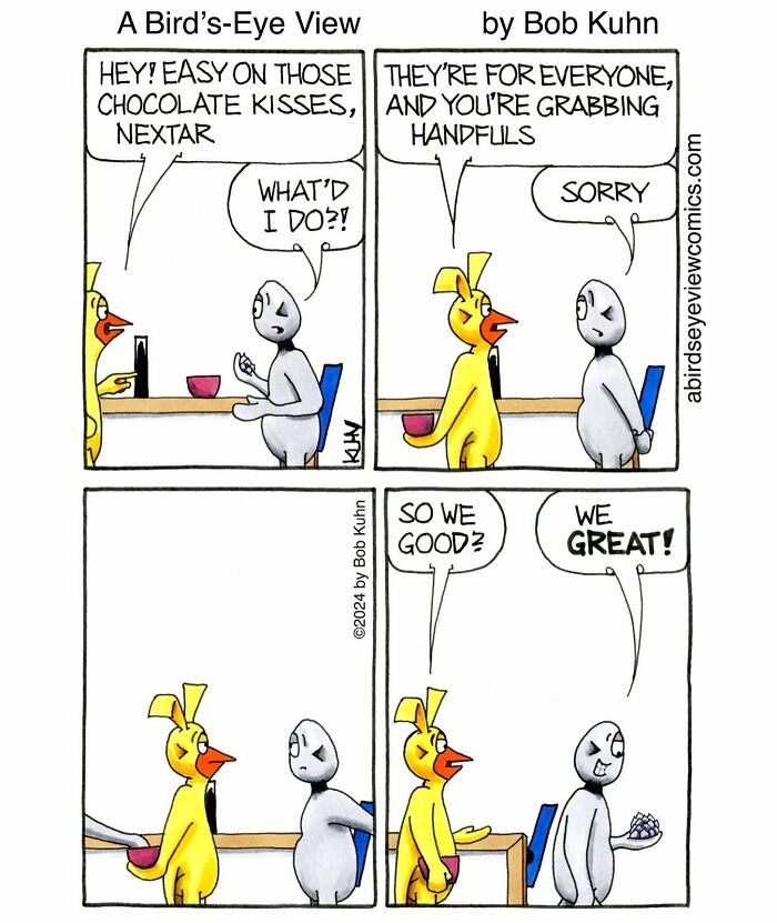 30 Funny Comics From ‘A Bird’s-Eye View’ That Nail Office Absurdity