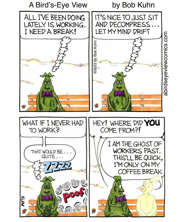 30 Funny Comics From ‘A Bird’s-Eye View’ That Nail Office Absurdity