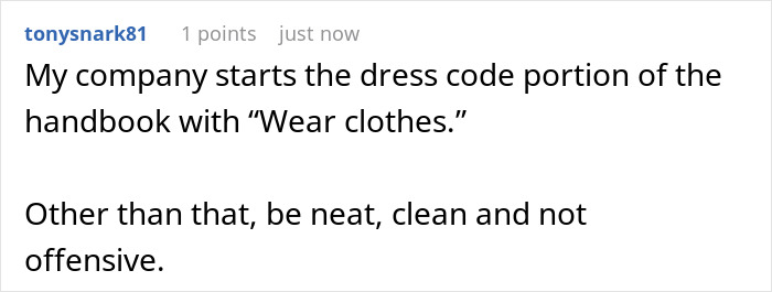 “Manager Told Us We Had To Do The Dress Code To The Letter… So I Did, To The Letter”
