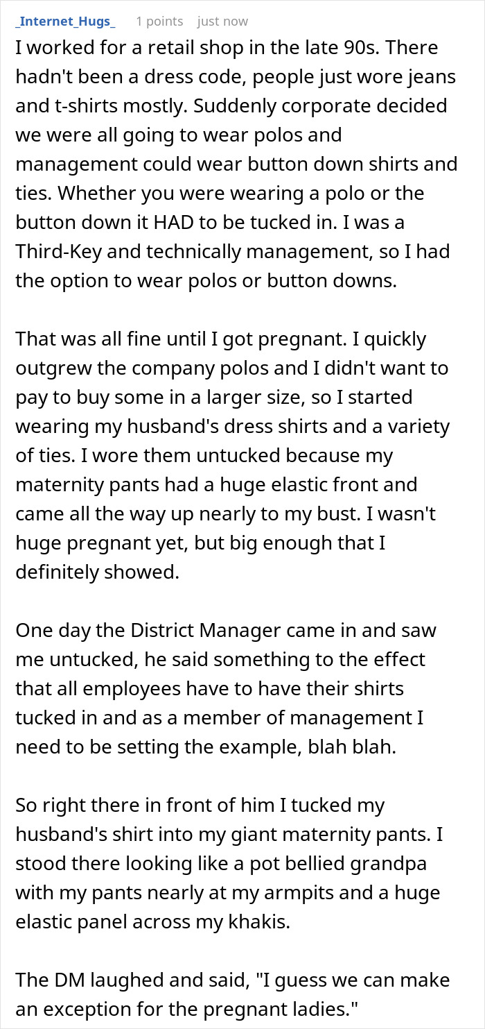 “Manager Told Us We Had To Do The Dress Code To The Letter… So I Did, To The Letter”