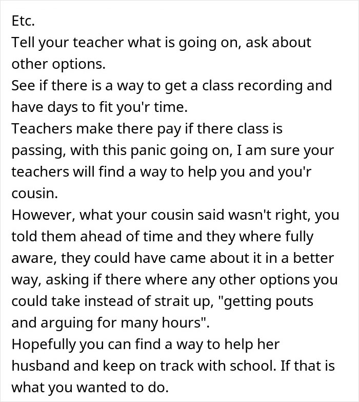 Woman Expects Cousin To Babysit Instead Of Attending School, Goes “Near Mental” When She Says No
