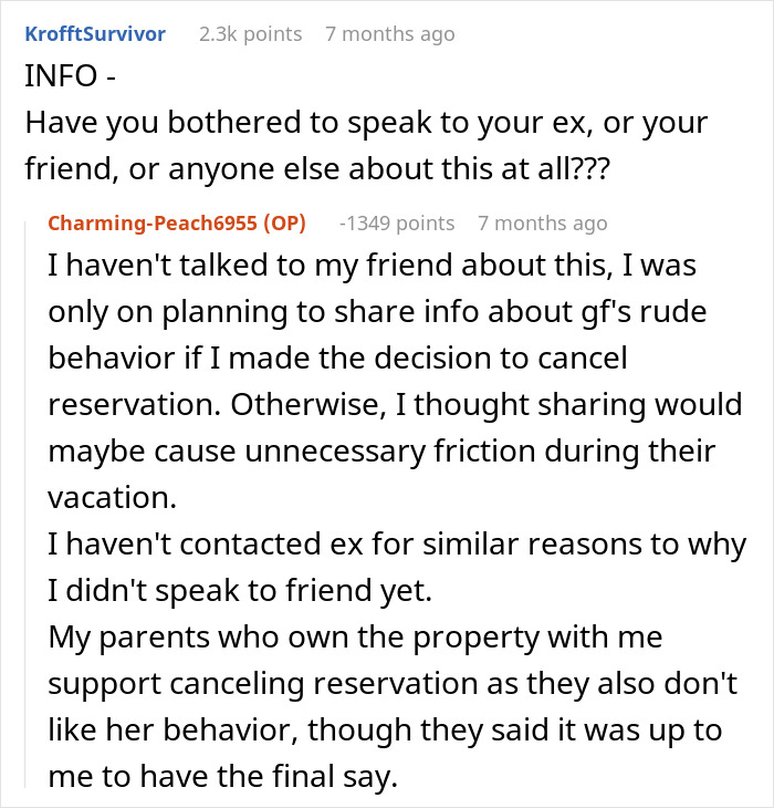 Woman Considers Canceling Friend’s Holiday Booking After Getting Harassed By Her Bro’s GF
