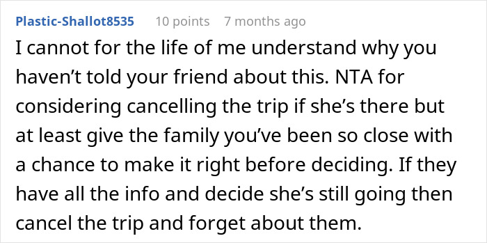 Woman Considers Canceling Friend’s Holiday Booking After Getting Harassed By Her Bro’s GF