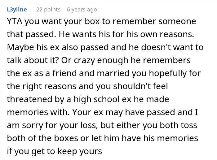 Lady Feels She Can Keep Late Ex-BF&#8217;s Memory Box But Hubs Can&#8217;t Keep One Of Ex-GF, Gets Reality Check