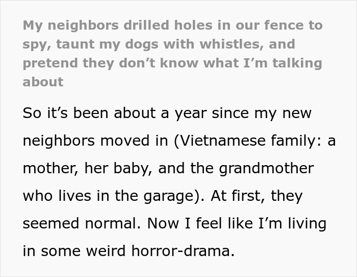 “Curious”: Neighbor Admits Her Mom Drilled Holes In Fence To Spy, Then Denies Taunting Dogs