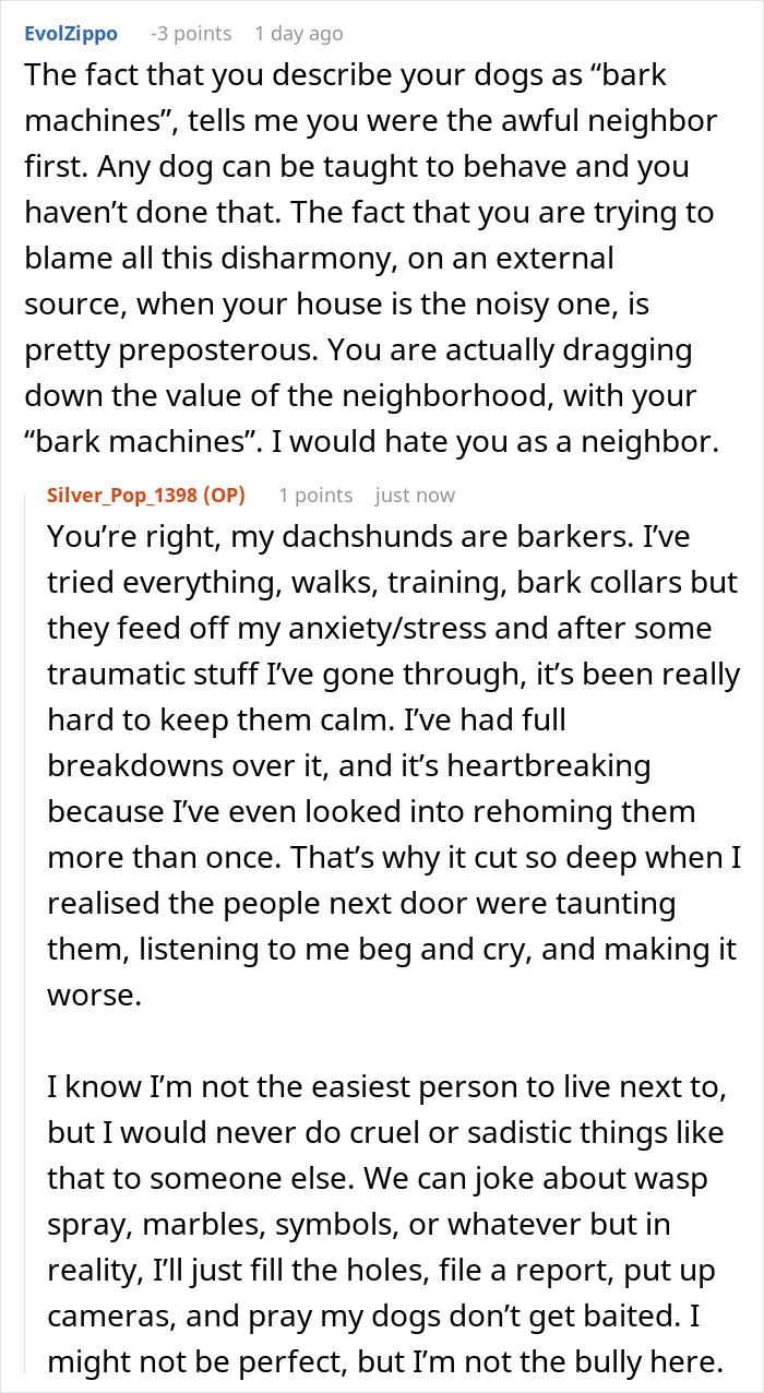 “Curious”: Neighbor Admits Her Mom Drilled Holes In Fence To Spy, Then Denies Taunting Dogs