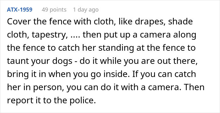 “Curious”: Neighbor Admits Her Mom Drilled Holes In Fence To Spy, Then Denies Taunting Dogs