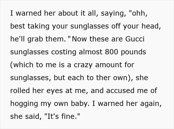 “I Warned Her”: Woman Refuses To Pay £2,300 After Baby Breaks Friend’s iPhone And Gucci Sunglasses