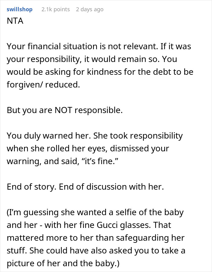 “I Warned Her”: Woman Refuses To Pay £2,300 After Baby Breaks Friend’s iPhone And Gucci Sunglasses