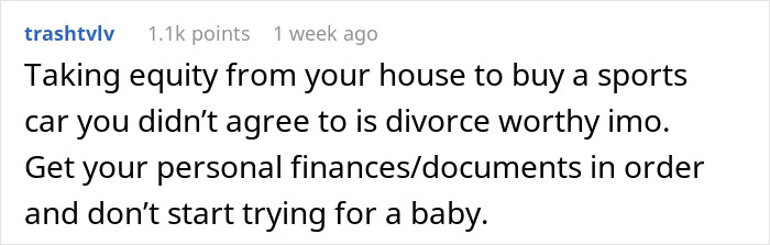Husband Goes Ahead With $80K Car Purchase Despite Wife’s Concerns About Starting A Family Soon