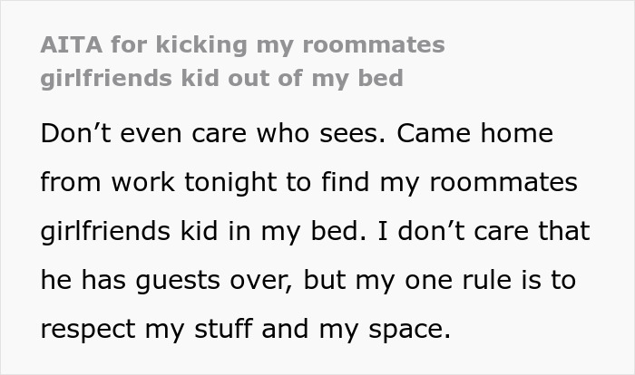 Woman Livid By Roommie&#8217;s Audacity to Let His GF&#8217;s 5YO Sleep In Her Bed, Confronts Him, Drama Ensues