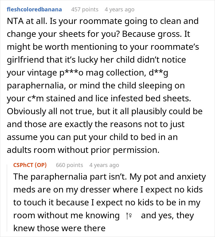 Woman Livid By Roommie&#8217;s Audacity to Let His GF&#8217;s 5YO Sleep In Her Bed, Confronts Him, Drama Ensues