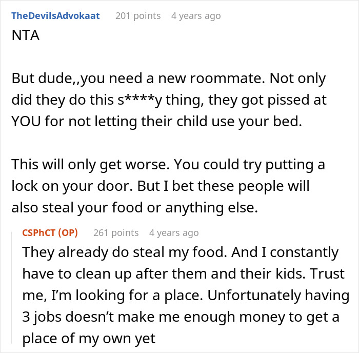 Woman Livid By Roommie&#8217;s Audacity to Let His GF&#8217;s 5YO Sleep In Her Bed, Confronts Him, Drama Ensues