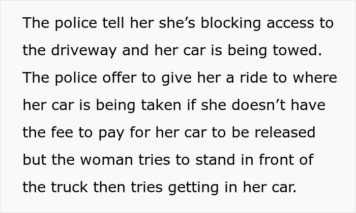 Lady Gets Back At Bad Neighbors By Calling Police As Car Blocked Driveway, Leading To Tow And Arrest