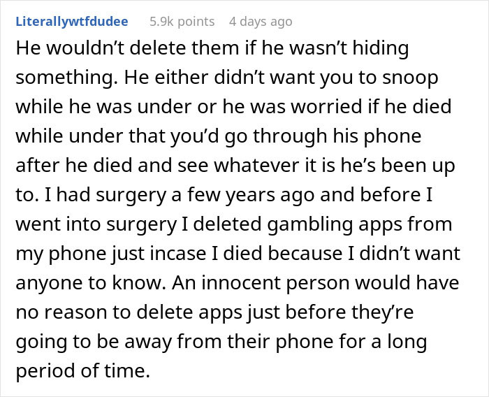 “He Deleted Everything”: Woman Questions Husband’s Motives On The Day Of His Surgery