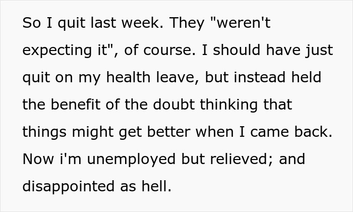 “Weren’t Expecting It”: Employee Shares What Made Them Quit Their Job After A Sick Leave