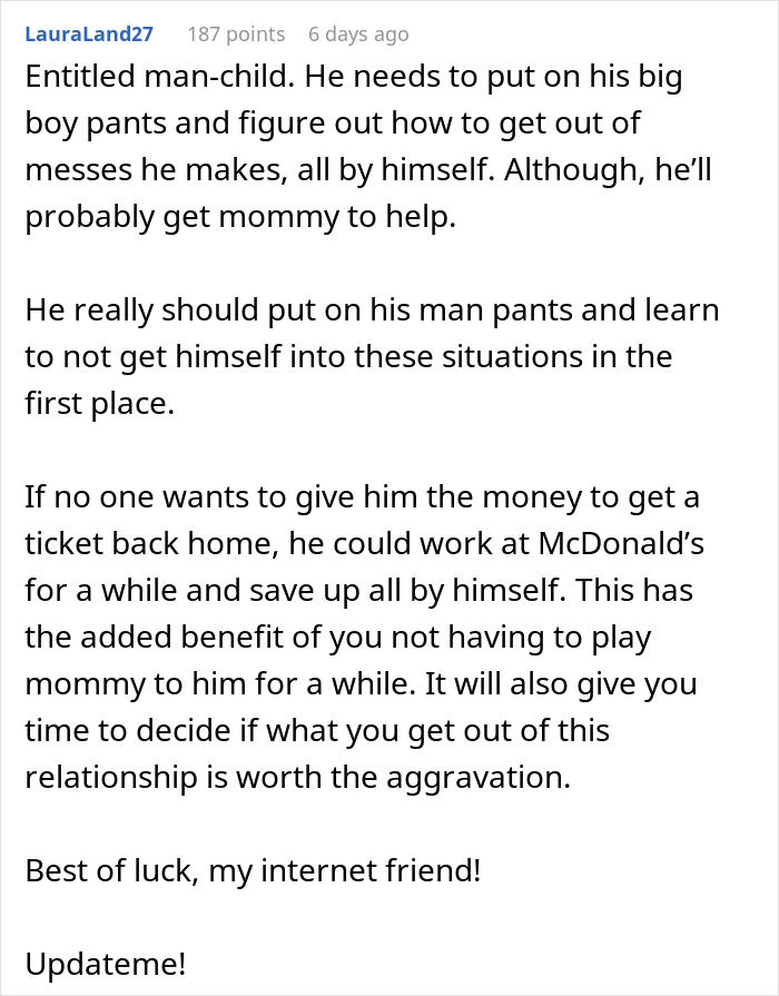 Man Expects Wife To Rescue Him After Missing His Flight Home, Receives A Lesson Instead