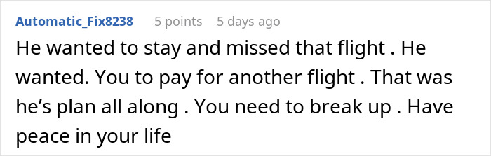 Man Expects Wife To Rescue Him After Missing His Flight Home, Receives A Lesson Instead
