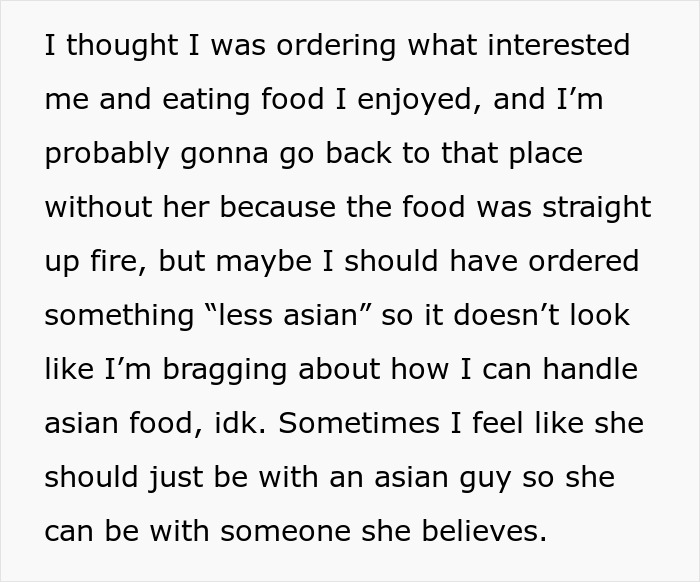 Asian GF Gets Weird After White BF Orders The Most Chinese Dish On The Menu, He’s Baffled