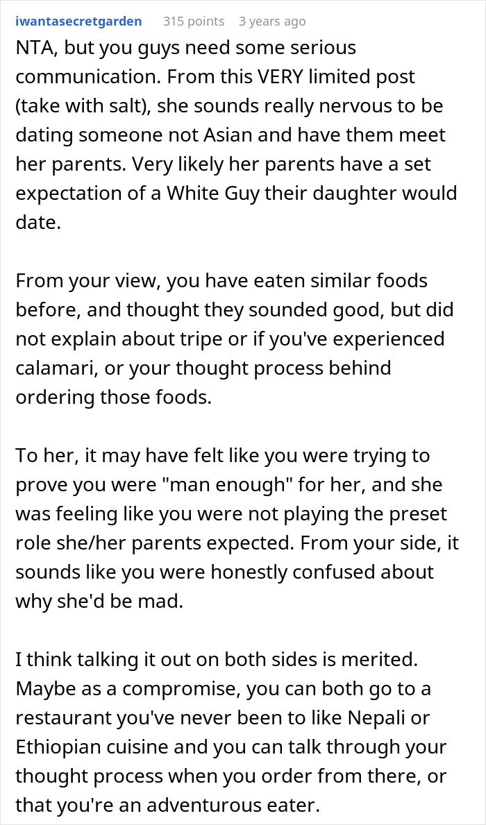 Asian GF Gets Weird After White BF Orders The Most Chinese Dish On The Menu, He’s Baffled