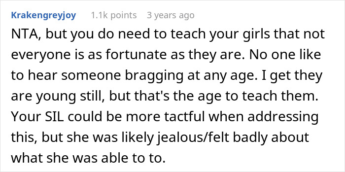 Dad Stands Up To His Sister After She Says His Girls Made Their Cousin Feel Poor