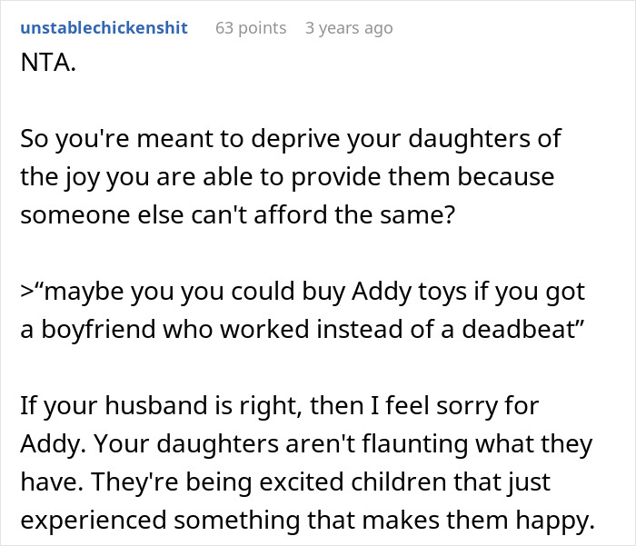 Dad Stands Up To His Sister After She Says His Girls Made Their Cousin Feel Poor