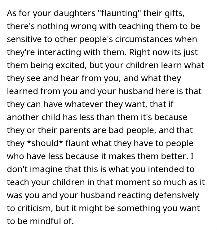 Dad Stands Up To His Sister After She Says His Girls Made Their Cousin Feel Poor