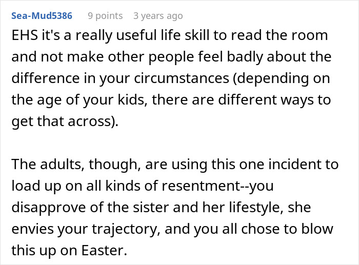 Dad Stands Up To His Sister After She Says His Girls Made Their Cousin Feel Poor