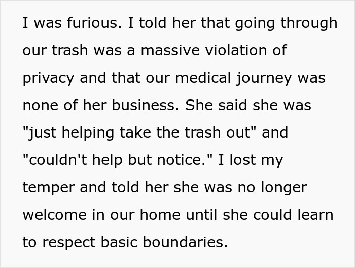 MIL Is Banned From Visiting Couple After She Finds Out About Their Secret Digging Through Trash