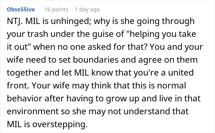 MIL Is Banned From Visiting Couple After She Finds Out About Their Secret Digging Through Trash