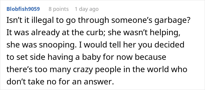 MIL Is Banned From Visiting Couple After She Finds Out About Their Secret Digging Through Trash