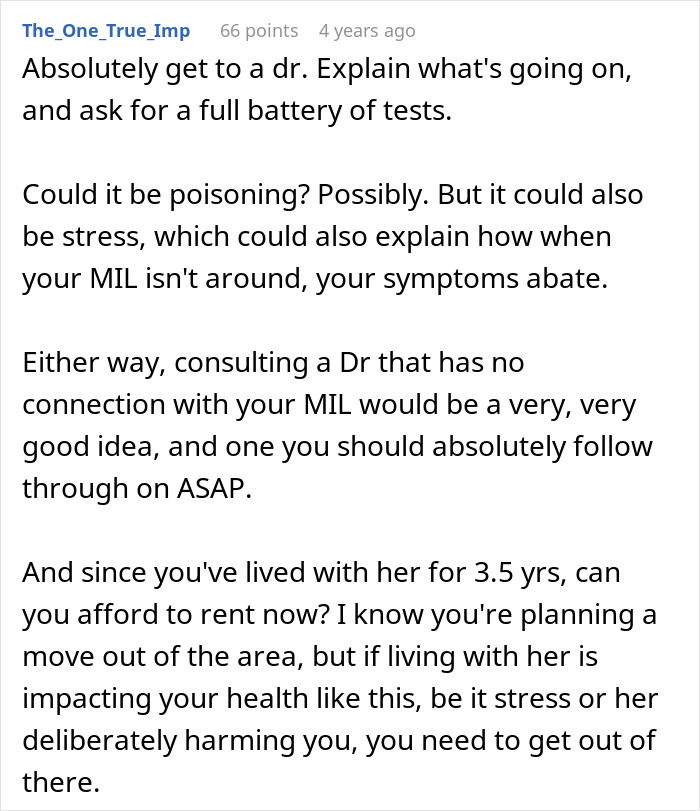 Person Gets Incredibly Sick After Eating MIL’s Meals, Magically Recovers Without Them