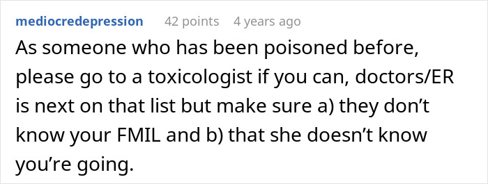 Person Gets Incredibly Sick After Eating MIL’s Meals, Magically Recovers Without Them
