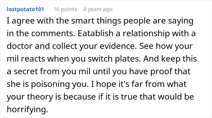 Person Gets Incredibly Sick After Eating MIL’s Meals, Magically Recovers Without Them