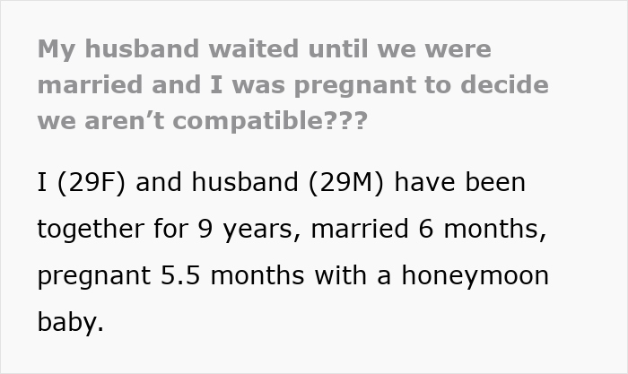 Guy Waits For His Wife To Get Pregnant To &#8220;Realize&#8221; They’re &#8220;Incompatible,” Wants To Walk Out