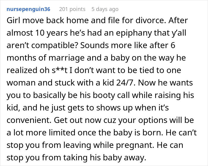 Guy Waits For His Wife To Get Pregnant To &#8220;Realize&#8221; They’re &#8220;Incompatible,” Wants To Walk Out